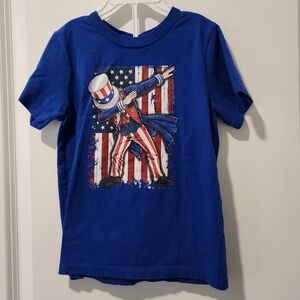 4t Dabbing Uncle Sam Port & Company t-shirt patriotic Flag Summer America USA